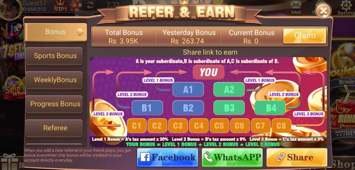 3 Patti Vegas Bonuses